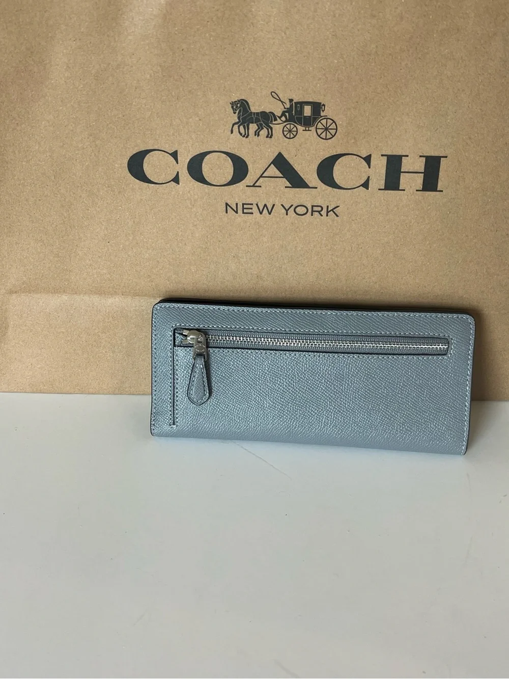 Coach Continental Wallet in Light Gray